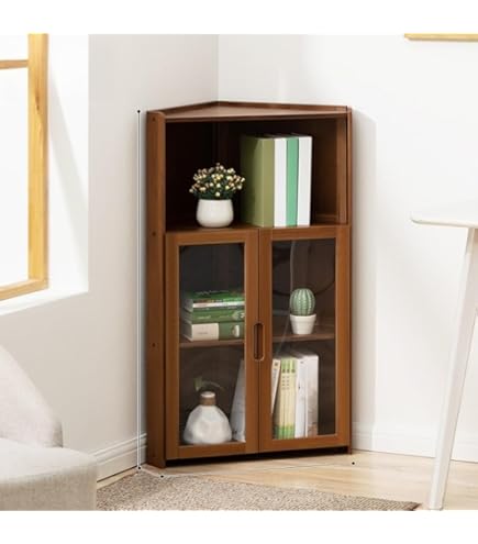 Amazon｜JSLJDM コーナーキャビネット 三角収納食器棚 コーナー収納